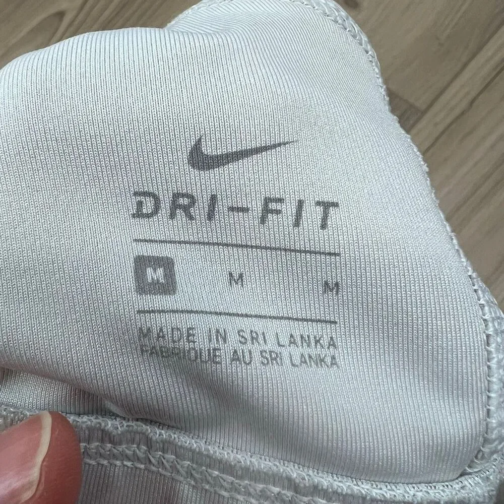 Nike Dri-FIT Just Do It White Sports Bra Medium Racerback Workout Bra - Picture 4 of 7